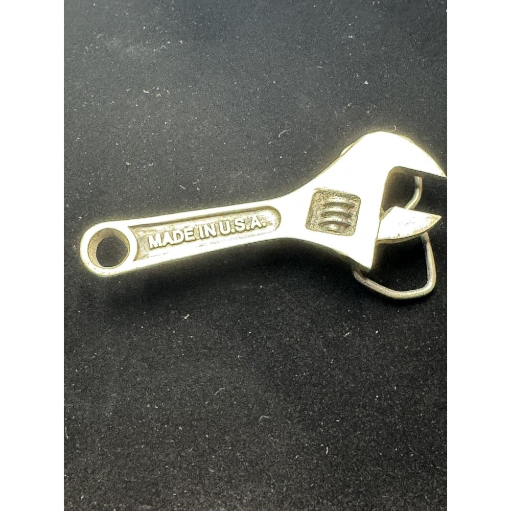 Vintage 1979 Bergamot Brass Works D 12 Metal Belt Buckle Crescent Wrench - USA
